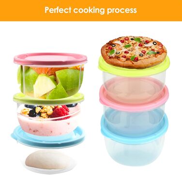 Елементна коробка для тіста для піци з кришкою, коробка для тіста для піци з харчового пластику, коробка для розстойки піци, контейнер для тіста для піци для домашнього використання, контейнер для інгредієнтів для кухні, ресторану чи дому (різнокольоровий