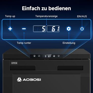 Компресорний холодильник AAOBOSI 83L, холодильник для кемпера з керуванням за допомогою застосунку, 12/24 В постійного струму, автомобільний холодильник зі світлодіодним підсвічуванням, охолоджує до -20 для автомобіля, вантажівки, човна, автофургона, кемп