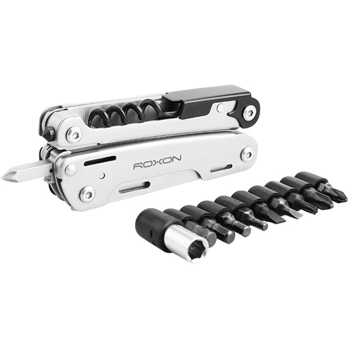 Плоскогубці Roxon S801S STORM, туристичний мультитул, мультитул з додатковою групою насадок і чорним кейсом, кишеньковий мультитул
