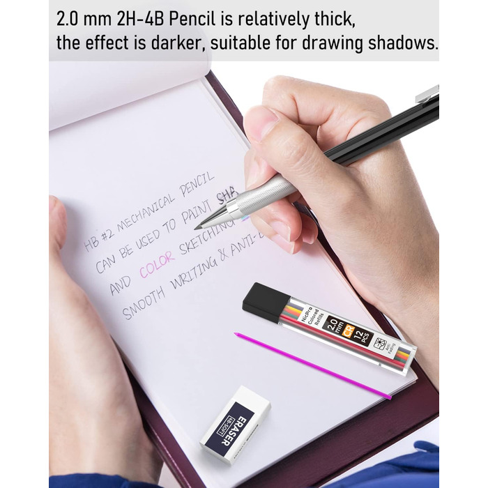 Набор механических карандашей для рисования и письма (5 шт + аксессуары)