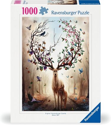 Пазл Ravensburger 12000459 - Чарівний олень - пазл на 1000 елементів для дорослих і дітей від 14 років, пазл тварина олень
