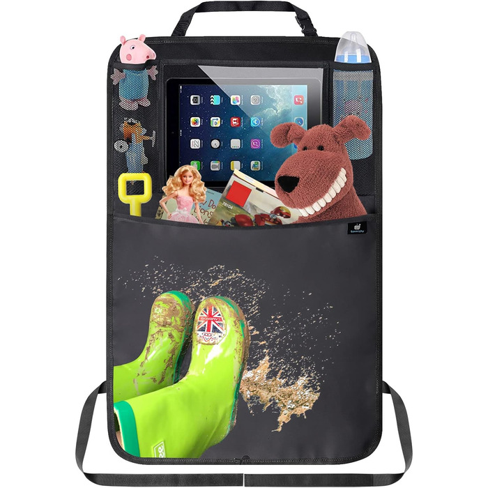 Захисний килимок для спинки сидіння автомобіля для дітей, автомобільний органайзер, органайзер для заднього сидіння автомобіля для