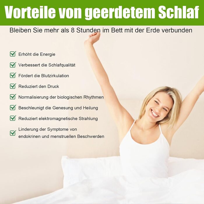 Простирадло iPalamila Grounding, килимок для заземлення (стандарт ЄС), простирадло для заземлення з 10 срібного волокна та 90 органічної бавовни, килимок для заземлення для кращого сну, енергії заземлення та відновлення (білий 132 x 68 см)