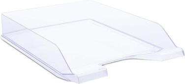 Стандартний прозорий лоток для листів DONAU, 6 предметів, кошик для листів A4, сучасний та штабелюваний, прозорий-кришталево чистий, настільний лоток, полістирол, 7470001PL-37