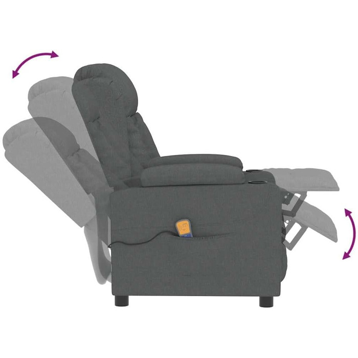 Масажне крісло з обігрівачем, електричне масажне крісло, крісло для телевізора, крісло-реклайнер, крісло для відпочинку, м&39яке крісло, крісло-реклайнер, темно-сіра тканина