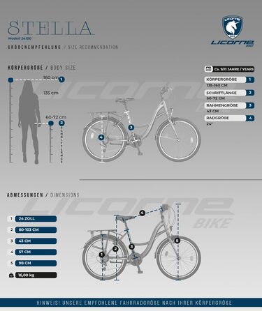 Велосипед Licorne Bike Stella Premium City Bike розміром 20&quot, 24&quot, 26&quot, 28 дюймів для дівчаток, хлопчиків, чоловіків та жінок. 21 швидкість (6 швидкостей для 20 дюймів). Голландський велосипед. Міський велосипед. Антрацит, 24 дюйми.