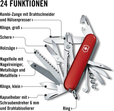 Швейцарський армійський ніж Victorinox Handyman, мультиінструмент, 24 функції, лезо, штопор, консервний ніж (один)