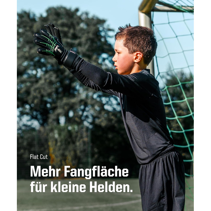 Воротарські рукавички T1TAN Beast Junior для дітей, розмір 4-6, вік 5-11 років, 3 мм Gorilla Grip, хлопчачі воротарські рукавички, високі, велика поверхня для лову, дихаючі, розмір 5 (8-9 років), Fluo Beast Junior 3.0