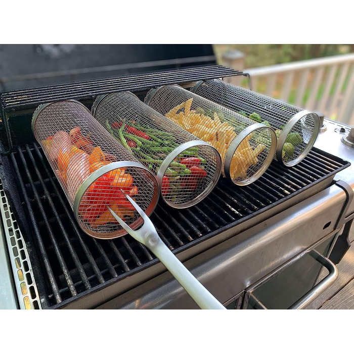 Кошик для гриля з нержавіючої сталі Bestargot Camping 304, Кошик для гриля для духовки Hobo Cooker, Відкритий кошик для барбекю ,