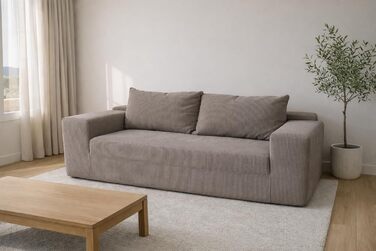 Місний диван 180 см у коробці не потребує складання, вакуумно-стиснутий пінопласт, доставляється компактно, сучасний дизайн (світло-сіра вельветова тканина, 2-місний) Світло-сіра вельветова тканина, 2-місний, 2-