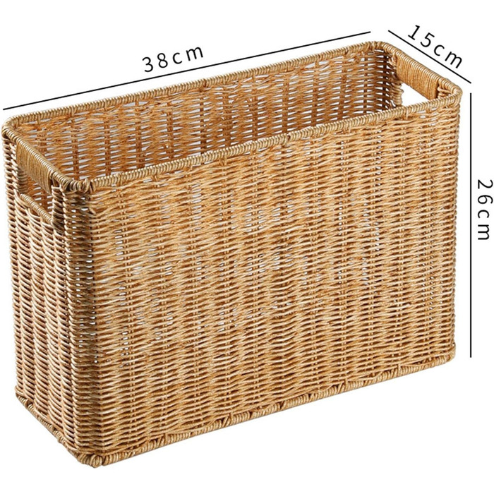 Багатофункціональний кошик для журналів Baoblaze з ротанга, що нагадує кошик, для вітальні, світло-коричневий