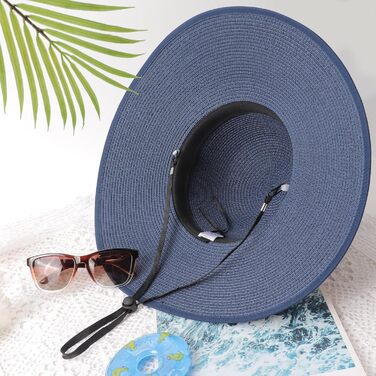 Жіночий солом&39яний капелюх з широкими полями DRESSHOW, складний пляжний капелюх від сонця, UPF 50