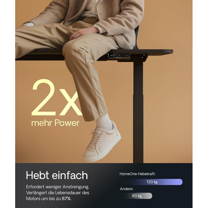 Робочий стіл з електричним регулюванням висоти 160x80 см - Стабільний робочий стіл з електричним регулюванням висоти з сенсорним е