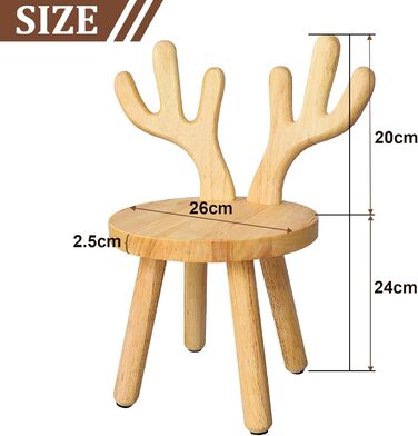 Дерев'яний стілець Yier MEI зі спинкою для дітей висота сидіння 24 см, маленький табурет, дерев'яний стілець для малюків, дитячі м