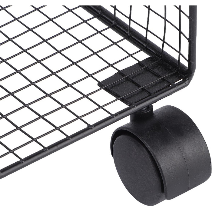 Мобільний візок для зберігання Aramox на 3 рівні з висувними шухлядами, міцний металевий кухонний візок на колесах для організації офісу, вітальні, гаража (чорний)