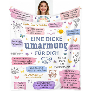 Подарунок для дівчини/дівчини 150x200 см Ковдра для обіймів для найкращої подруги/обіймів, натхненний подарунок для дружби для жінки/дівчини/сестри на день народження, Різдво 200 x 150 см
