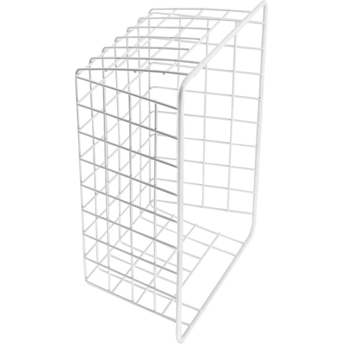 Набір із 4 білих металевих дротяних кошиків, 28 x 22 x 12 см, штабельовані дротяні кошики для зберігання, кошики для морозильної камери, сітчасті кошики для ванної кімнати, офісу, кухні, шафи, полиці