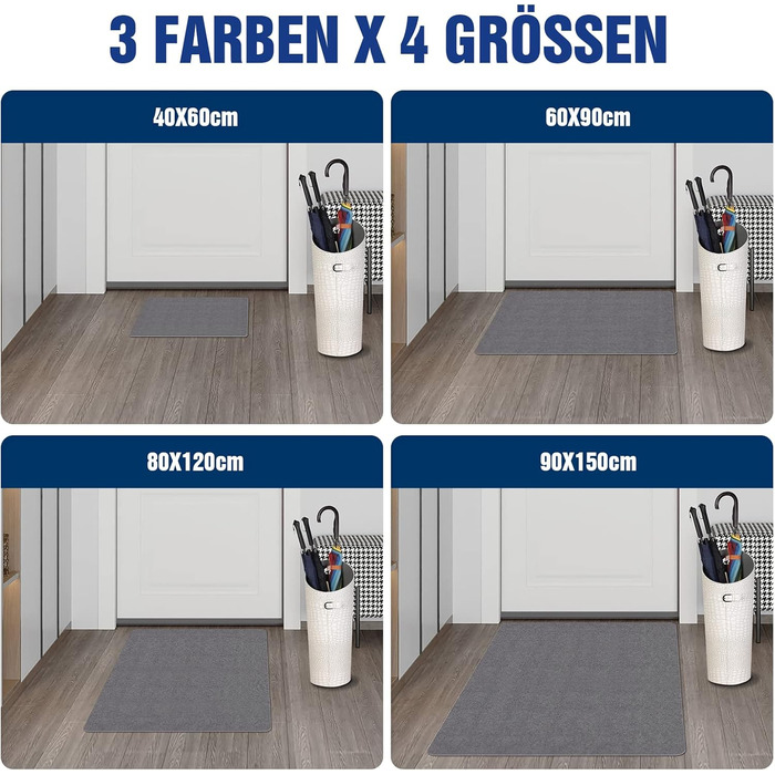 Килимок для прихожих, килимок для миття бруду, надтонкий вхідний килимок, міцний килимок для прихожих, пилозбірник, абсорбуюча кухонна доріжка, нековзний килимок для прихожих, що вловлює бруд