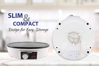 Електрична млинниця та млинниця StarBlue, 30,5 см, з безкоштовною електронною книгою рецептів та дерев'яною лопаткою 220 240 В, 50/60 Гц, 1000 Вт, вилка Великобританії, адаптер Європа в комплекті