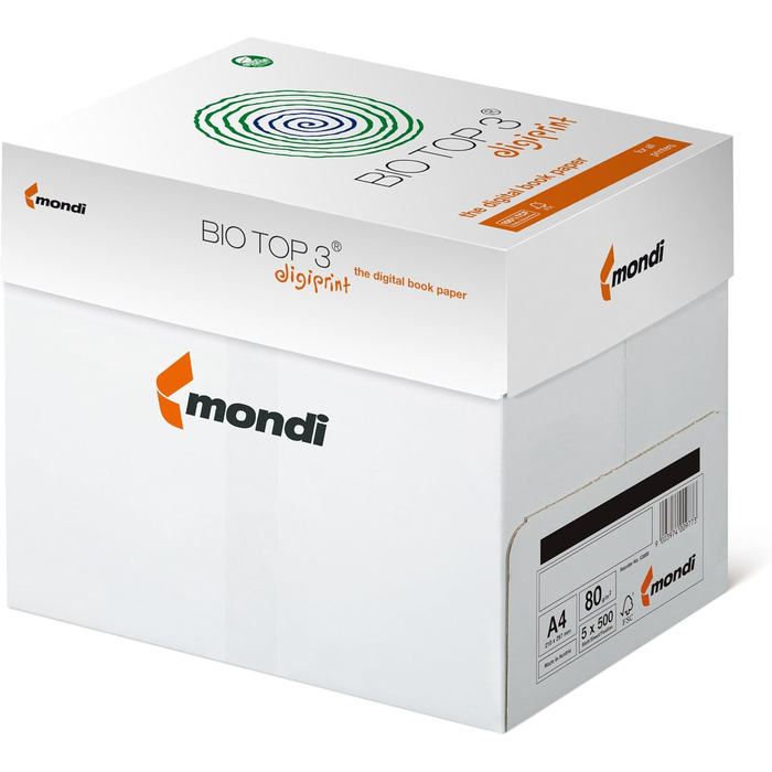 Папір для копіювання BioTop 3 Extra 80 г TCF від Mondi DIN A3-2500 Sheet Bio Top 3