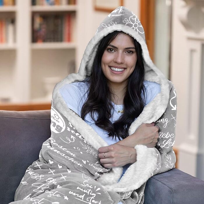 Подарунки для найкращих друзів, ковдра для обіймів з рукавами Подарунок дівчині на день народження, подарунки для підбадьорення дівчини, подарунки для жінок, дівчини, сестри, мами на Різдво, день народження, сірий
