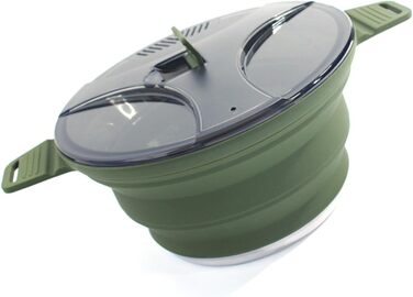 Набір із 2 складних силіконових мисок для приготування їжі, портативний, нержавіючий рюкзачний посуд для поїздок на природу, складний контейнер