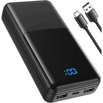 Портативний Power Bank USB C 30W Fast Charging Power Bank зі світлодіодним дисплеєм Зовнішня батарея мобільного телефону з 3 виходами та 2 входами для смартфонів, планшетів, AirPods тощо, 27000mAh