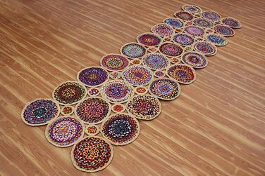 Килимок CASAVANI Cape Code Collection - 10,2 x 30,5 см, різнокольоровий, бавовна та джут чінді, геометричний килим кілім, для прим