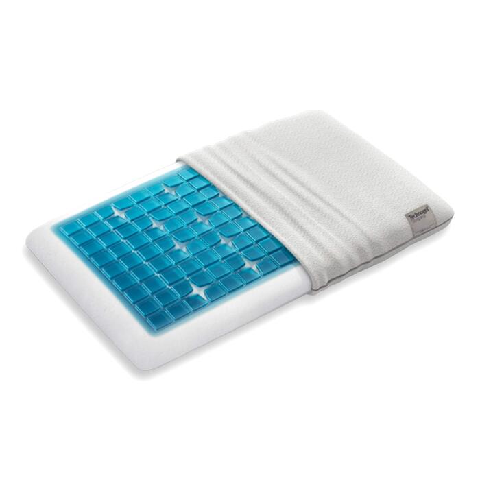Ортопедична подушка для шиї Technogel Deluxe запатентована, не містить шкідливих речовин та сертифікована гелева подушка для шийного відділу хребта для сну на спині та боці, включаючи наволочку 66x40x07 см (1 упаковка)