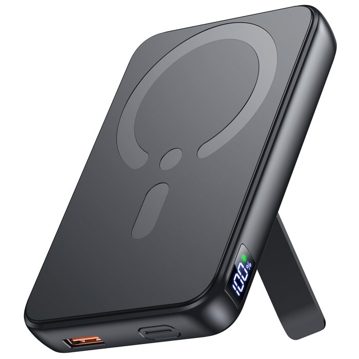 Зовнішній зарядний пристрій MagSafe, магнітний зовнішній зарядний пристрій ємністю 12000 мАг з PD 22,5 Вт, бездротовий зарядний пристрій зі швидкою зарядкою, входом та виходом Type-C, світлодіодним індикатором для iPhone серії 17/16/15/14/13/12/Pro/Pro Ma