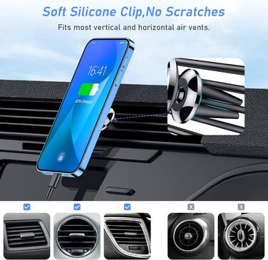 Тримач для мобільного телефону Blukar в машину, дуже магнітний для вентиляційних отворів, універсальний з поворотом на 360 для iPh