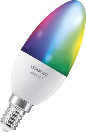 Світлодіодна лампа LEDVANCE Smart LED з технологією WiFi, цоколь E14, регулювання яскравості, зміна кольору світла (2700-6500K), зміна кольорів RGB, замінює лампи розжарювання 40 Вт, SMART WiFi Candle Multicolour, упаковка 3 шт.