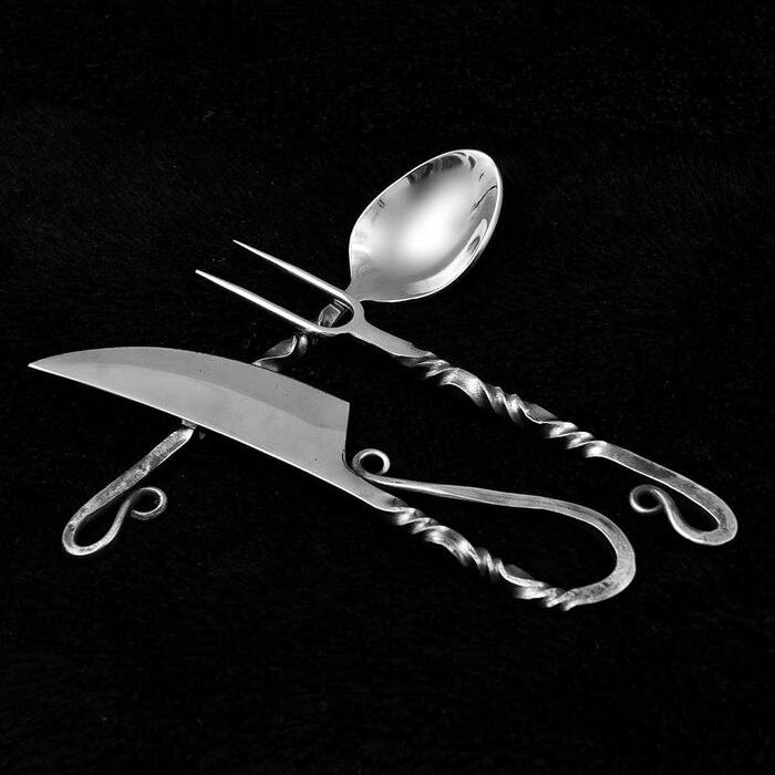 Середньовічний набір столових приборів, ковані вручну середньовічні столові прибори 4210