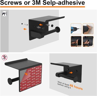 Тримач для туалетного рулону Ibergrif з 2 способами кріплення, тримач для туалетного рулону без свердління, настінний тримач для т