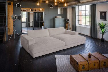 Шнур для великого дивана KAWOLA Madeline Вічний дизайн та елегантність Зручний мега-диван Ідеально підходить для ігор та відпочинку, сіро-коричневий, поліестер