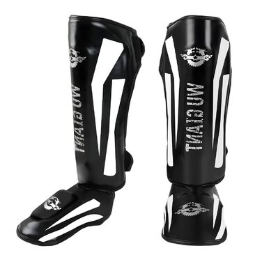 Накладки на гомілки для кікбоксингу, регульовані надзвичайно товсті накладки на ноги із захистом підйому стопи, професійні накладки на гомілки та підйом стопи для муай-тай, ММА, боксу, кікбоксингу, чорні, розмір L 160-185 см (розмір за вагою)
