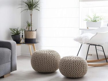 Модний пуф Beliani з бежевого бавовняного кольору 50x35 см Conrad