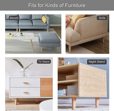 Дерев&39яні ніжки для меблів, 4 шт., конічні ніжки для меблів, змінні ніжки для дивана 12 см, дерев&39яні ніжки для меблів, ніжки для шаф, ніжки для шафи з монтажною пластиною, гумові накладки для столу, дивана, ліжка, шафи, кушетки, 4 шт./12 см