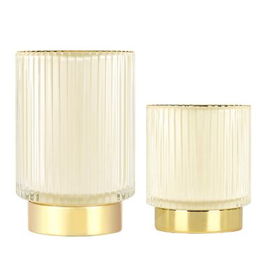 Органайзер для пензлів для макіяжу DASITON, золотий косметичний органайзер, скляний органайзер для пензлів, тримач для косметичних пензлів, тримач для пензлів для макіяжу, зберігання пензлів для спальні, ванної кімнати (кремовий розмір SL) SL кремовий