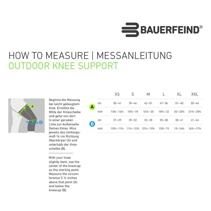 Наколінник BAUERFEIND для походів На відкритому повітрі, 1 унісекс-наколінник для походного спорядження, можна носити праворуч та ліворуч, індивідуально регульований ремінь, мериносова вовна