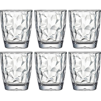 Виглядають як скло 300 мл набір з 6 пластикових стаканів для пиття, можна мити в посудомийній машині, без вмісту BPA, не б'ються,