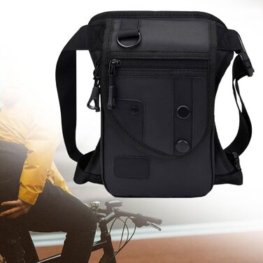 Поясна сумка Fenteer, сумка для відпочинку, регульована сумочка, водонепроникна сумка для ніг, сумка для риболовлі для подорожей на природі, для дорослих, чорна