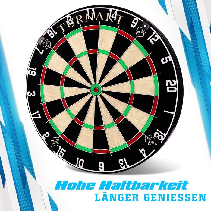 Коркова мішень для дартсу з дротиками, офіційна сталева мішень для дартсу, набір сталевих дротиків з 6 дротиками з металевим наконечником та 6 деками (лише для мішені для дартсу)