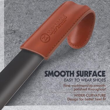 Ріжок для взуття металевий довгий 42 см - довгий ріжок для взуття з нержавіючої сталі, чорний ріжок для взуття довгий міцний зі шк