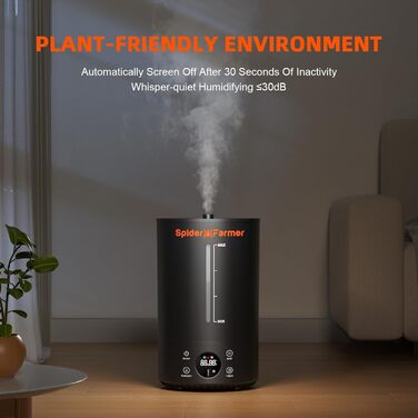 Зволожувач повітря 6 л з верхнім заповненням прохолодного туману Зволожувачі повітря для рослин намет для вирощування, 2024 Spider
