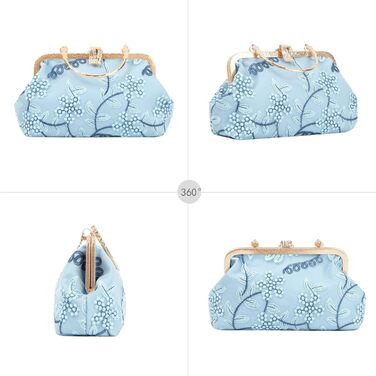 Сатеневий клатч для вечірки та особливих подій, блакитний (08301)