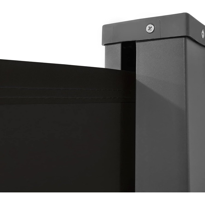 Розсувна бічна маркіза, екран для забезпечення конфіденційності, сонцезахисний козирок, вітрозахисна, водостійка поліестерова бічна рулонна штора з алюмінієвого настінного кронштейна для патіо, балкона, забезпечення конфіденційності (100x300 см, антрацит)