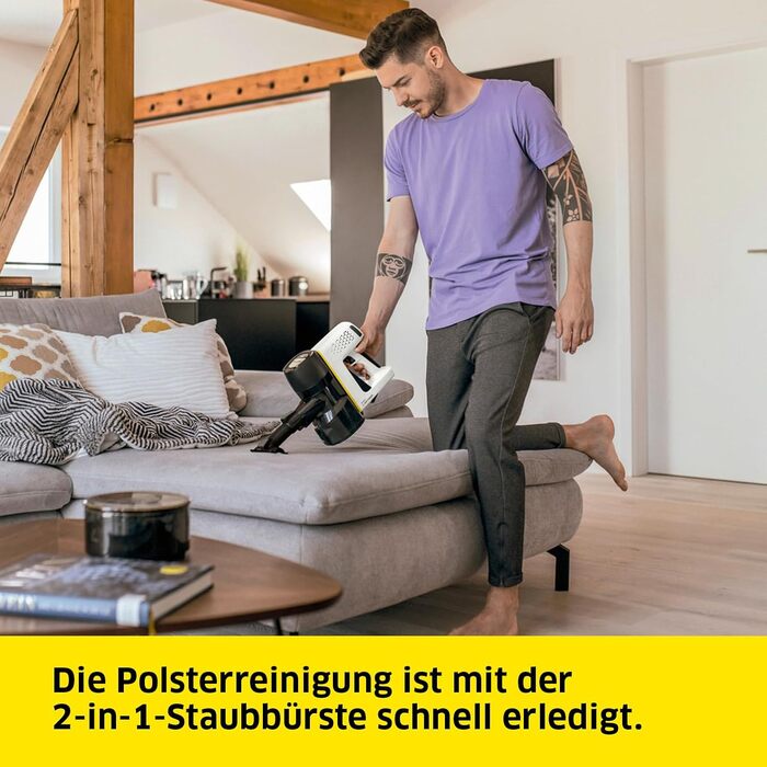 Акумуляторний пилосос Krcher VC 4 Cordless myHome, 2 рівні всмоктування, час роботи до 30 хв, вага 2,3 кг, вкл. акумулятор 21,6 В,