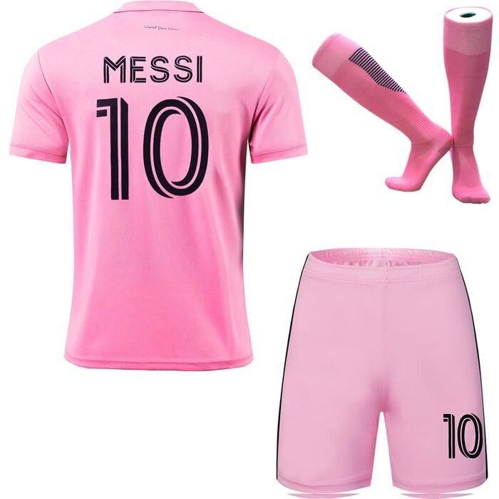Подарунковий набір дитячої футбольної майки та шортів Miami 2023/2024 10, домашня форма, дитячі розміри, рожевий 26/152 (8-9 років)