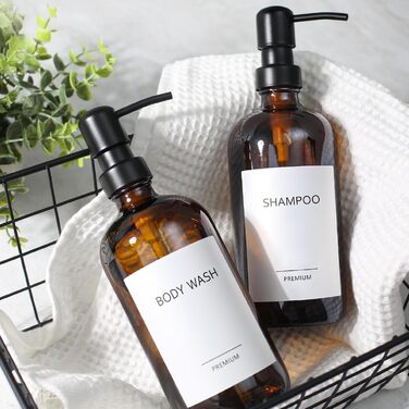 Дозатор для мила скляний, дозатор для мила 500 мл коричневого кольору з насосом з нержавіючої сталі, набір твердих дозаторів для м